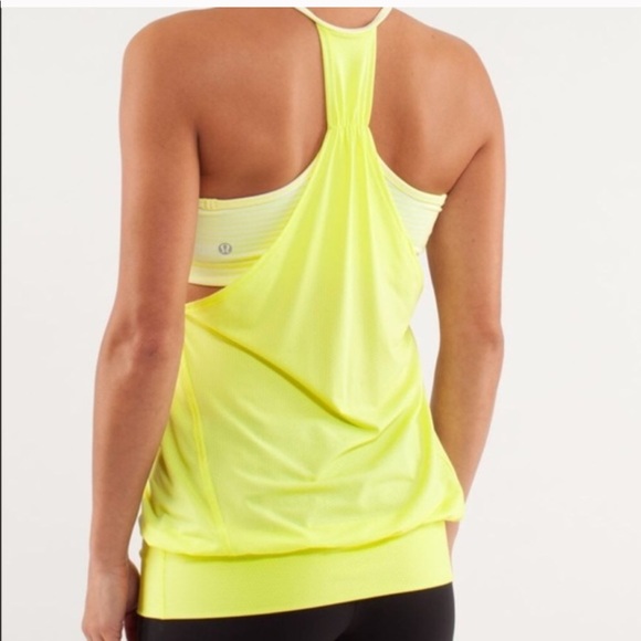 lululemon athletica Tops - LULULEMON No Limits Tank Clarity Yellow Stripe